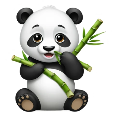 Panda eating bamboo sticker