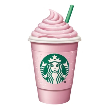 Light pink Starbucks coffee with sparkles sticker