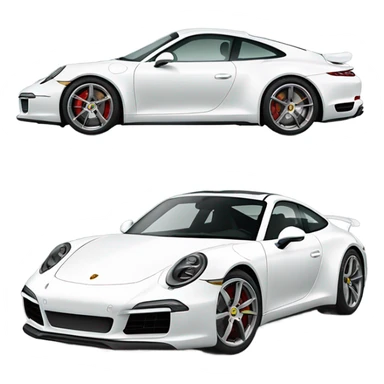 white new Porsche 911  sticker