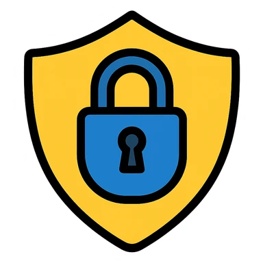 privacy symbol with lock and shield sticker