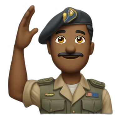 A man salutes wjth his hand like a soldier sol sticker