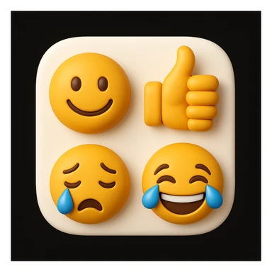 make four emojis in same style sticker