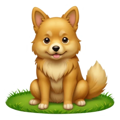 dog in pee position on lawn sticker