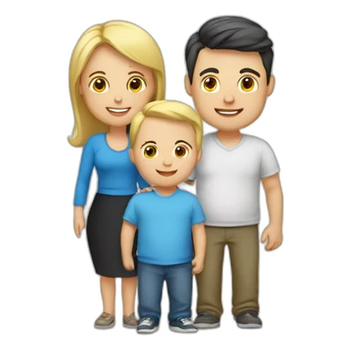 Family;brunet-dad,blonde-haired-pregnant-mother, blond-haired-baby-boy sticker