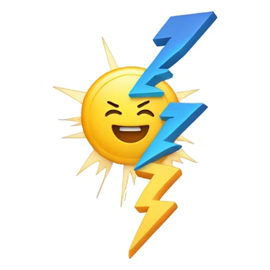 lightning strike with smiling face sticker