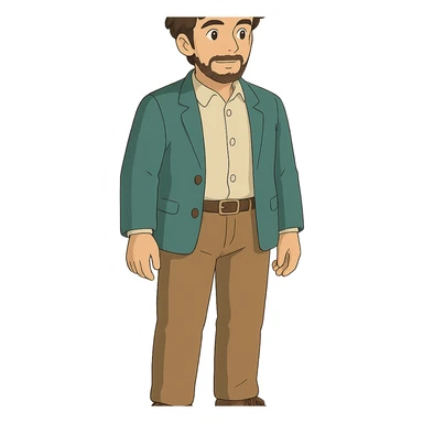 ghibli style man sticker