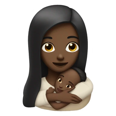 white girl with straight hair and slanted eyes hugging a big black girl with straight hair sticker