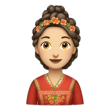 Woman in traditional bulgarian clothing sticker