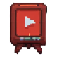 red video streaming icon simple design sticker