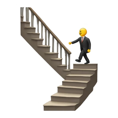 Stairway with walking legs sticker
