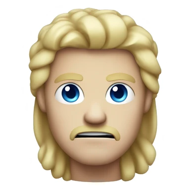 angry guy with blue eyes an blond hair sticker