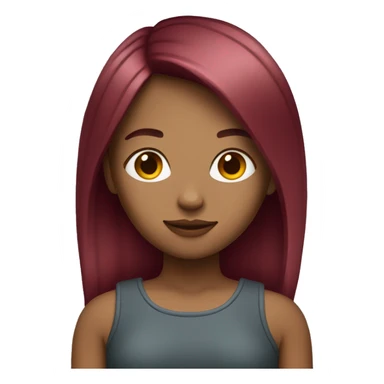 A girl with burgundy straight hair  sticker