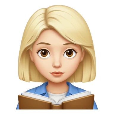 Blondie studying sticker