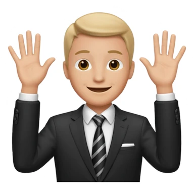 Hands up man meme put a suit on him with tie sticker