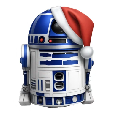 R2d2 wearing Santa hat sticker