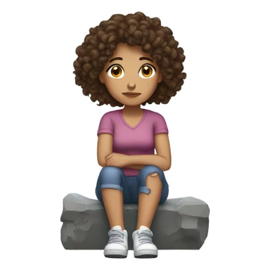 sad brunette with curly hair and a broken foot sticker