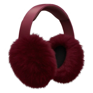 Burgundy fluffy earmuffs  sticker