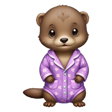 baby otter wearing a pj set sticker