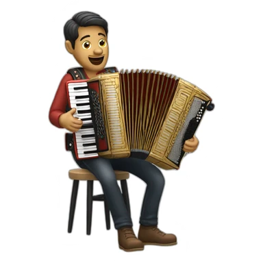 Man playing accordion guerrini model sticker