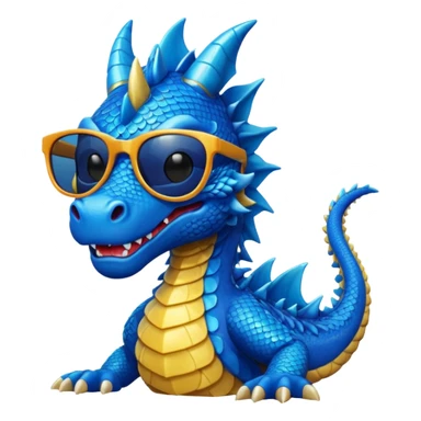 blue dragon wearing sunglasses sticker