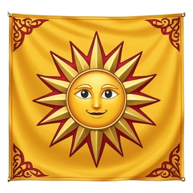 Majestic 8-pointed Sun Medieval Banner heraldry flag sticker