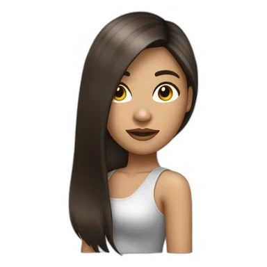 medium brunette nightclub girl straight hair sticker