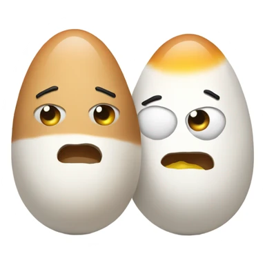 two hard boiled eggs sticker