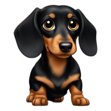 Long haired minature dachshund Black and tan zelda sticker