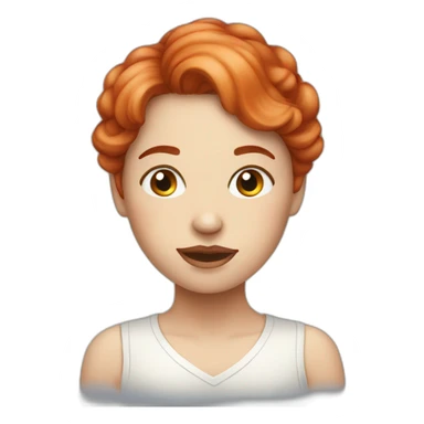 ‏full-moon-with-face-with-girly-reddish hair  sticker