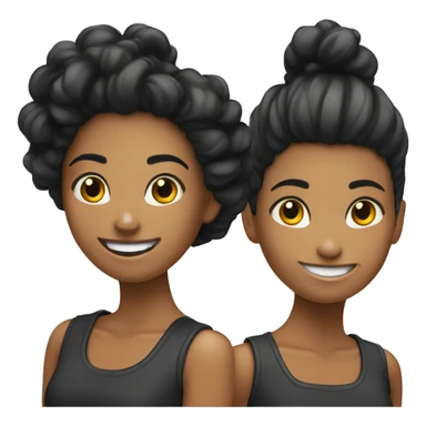 chica de pelo corto y negro sonriendo sticker