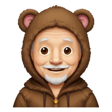  bear costume old men sticker