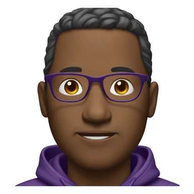 Man with glasses in purple hoodie sticker