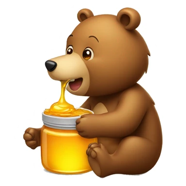 bear eats honey  jar sticker
