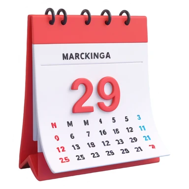 3D emoji style calendar with a date circled, indicating checking or marking a day sticker