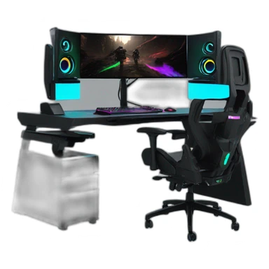 setup gaming full black and rgb sticker