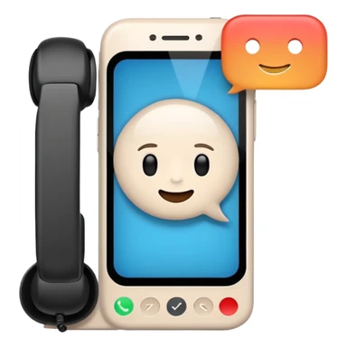 phone with chat notification, speech bubble on display, friendly sticker
