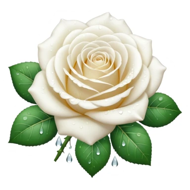 Realistic, white rose bouquet , with dew drops, high definition sticker