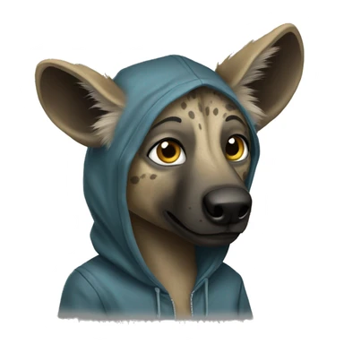 Hyena with a hoodie  sticker