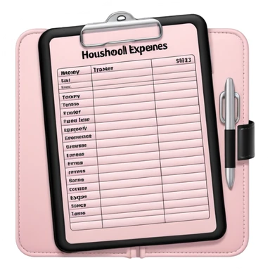 Light Pale Pink household Expenses Money tracker Documents sticker