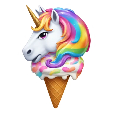 rainbow ice cream ate by a unicorn sticker