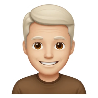 man white skin, wear brown shirt sticker