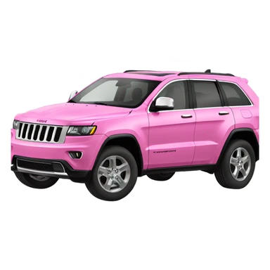 Pink jeep grand Cherokee with black wheels sticker