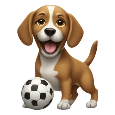 Dog playing football  sticker