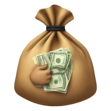 money bag on hand sticker