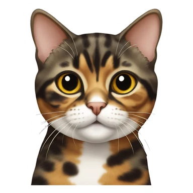 Tortie cat white chin sticker