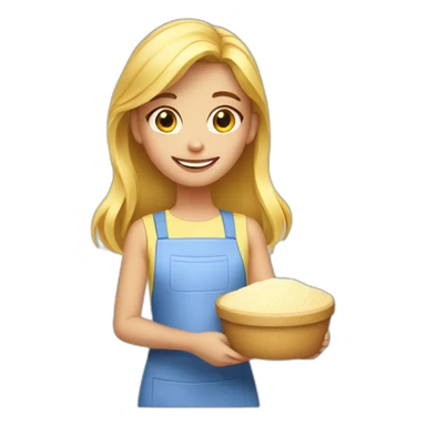 Blond girl with Baking flour sticker
