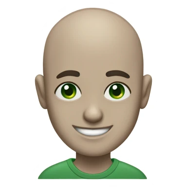 Create me with a bald head green eyes with tattoos giving a thumps up sticker