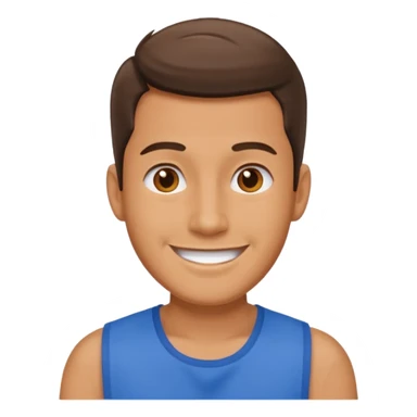 half man body blue top sticker