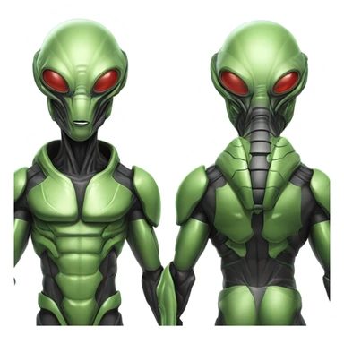 a alien male humman hybrid lobster alien military sticker