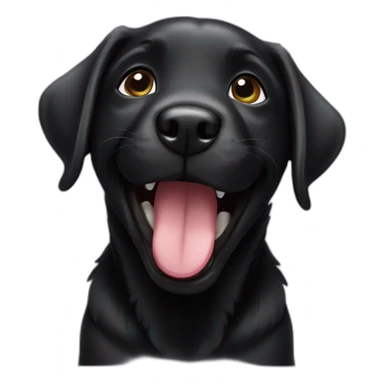 a black labrador puppy laughs sticker